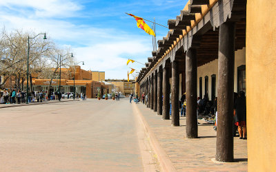 The Palace of the Governors in Santa Fe Plaza 