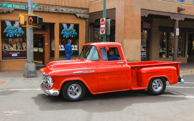 Reconditioned Chevy pickup in Santa Fe Plaza
