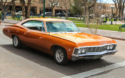 Old reconditioned Chevy Impala in Santa Fe Plaza