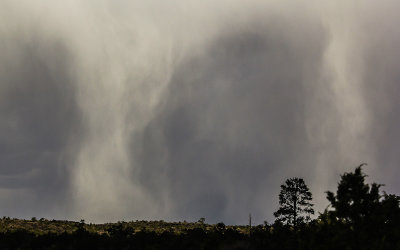 Snow shower in El Malpais National Monument