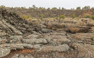 Snow begins to fall in the Natural Amphitheater along the Lava Falls Trail in El Malpais National Monument