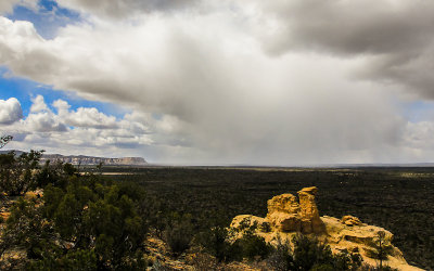 A massive snowstorm in El Malpais National Monument