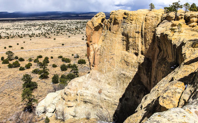 The cliffs from the lead edge of the mesa in El Morro National Monument