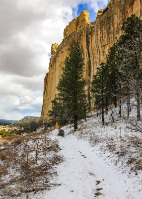 Snow along the Inscription Rock Trail in El Morro National Monument