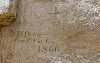 Carving from 1866 on Inscription Rock in El Morro National Monument
