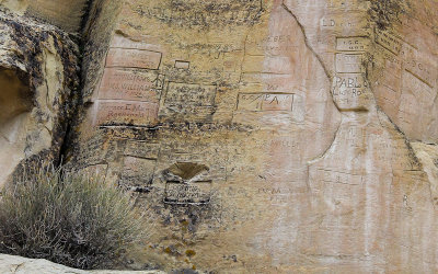 Railroad-survey expedition inscriptions on Inscription Rock in El Morro National Monument