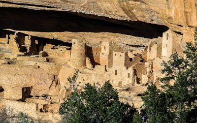 Close-up of Cliff Palace from the Mesa Top Loop in Mesa Verde National Park