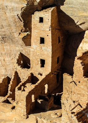 The square tower at Square Tower House in Mesa Verde National Park