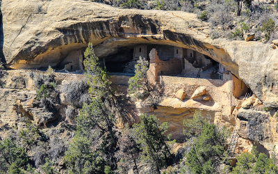 Close-up of Balcony House in Soda Canyon in Mesa Verde National Park