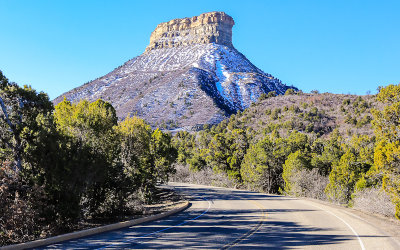 Mesa along the road in Mesa Verde National Park