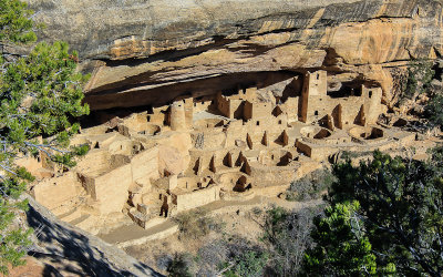 Cliff Palace late in the day in Mesa Verde National Park