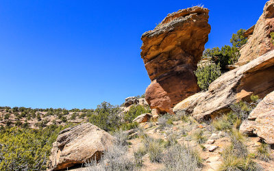 Rock formation at Painted Hand Pueblo in Canyon of the Ancients National Monument