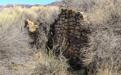 An exterior wall in Yucca House National Monument