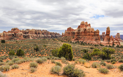 View of Chesler Park along the Chesler Park Loop Trail in Canyonlands National Park