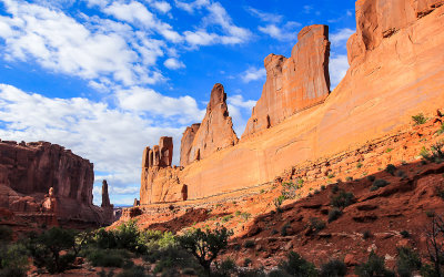 Park Avenue from along the Park Avenue Trail in Arches National Park