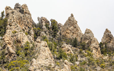 Rock formations along the Shoshone Road in Great Basin National Park