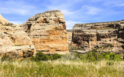 Steamboat Rock from along the Echo Park Road in Dinosaur National Monument