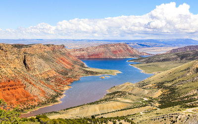 View of the Red Canyon reservoir along the Flaming Gorge Scenic Byway