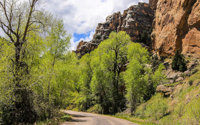 Cliffs along the Sheep Creek Geological Loop along the in Flaming Gorge Scenic Byway
