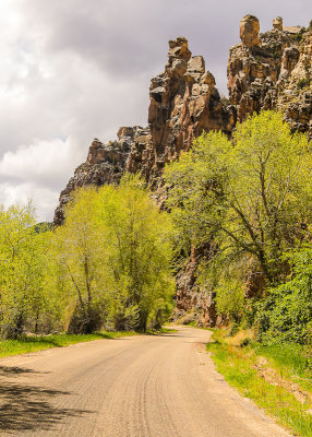 Rock formations along the Sheep Creek Geological Loop along the Flaming Gorge Scenic Byway