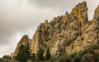 Hole in the rock along the Sheep Creek Geological Loop along the Flaming Gorge Scenic Byway