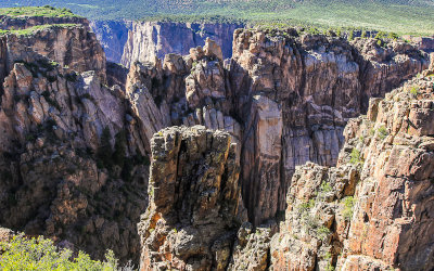 Rocky canyon walls seen from the Cross Fissures View in Black Canyon of the Gunnison National Park