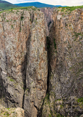 Steep canyon wall from Rock Point in Black Canyon of the Gunnison National Park