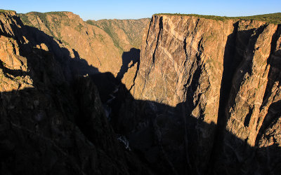 Sunrise on the Painted Wall from the Painted Wall View in Black Canyon of the Gunnison National Park