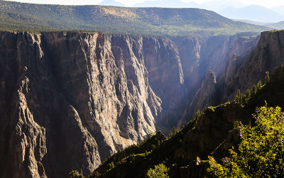 Canyon walls lit by early morning light from the Warner Point Trail in Black Canyon of the Gunnison National Park