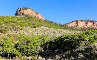 Rock cliffs in Curecanti National Recreational Area