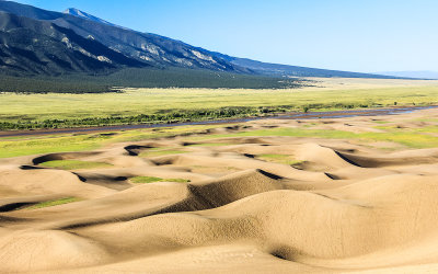 View into the valley along the hike to High Dune in Great Sand Dunes National Park