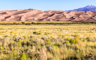 The Great Sand Dunes from the park road in Great Sand Dunes National Park