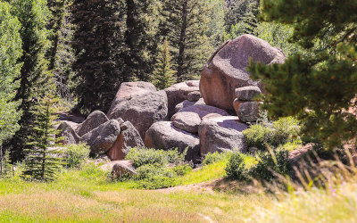 Boulders along the Boulder Creek Trail in Florissant Fossil Beds National Monument