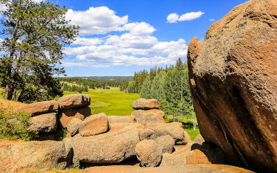 Meadow from on the boulders on the Boulder Creek Trail in Florissant Fossil Beds National Monument