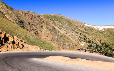 Hairpin curve along the Pikes Peak Highway