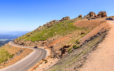 Boulder outcropping along the Pikes Peak Highway