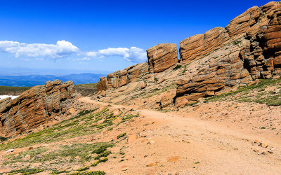 Rock formation in the Devils Playground along the Pikes Peak Highway