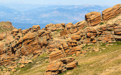 Weathered rock in the Devils Playground along the Pikes Peak Highway