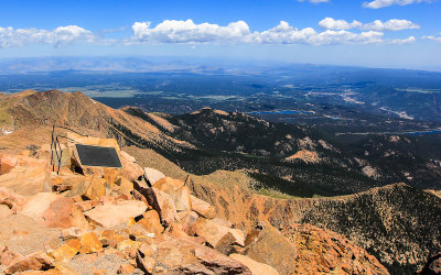 View over the Catamount Reservoirs from the top of Pikes Peak