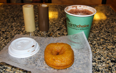 World famous high altitude doughnut at the summit of Pikes Peak