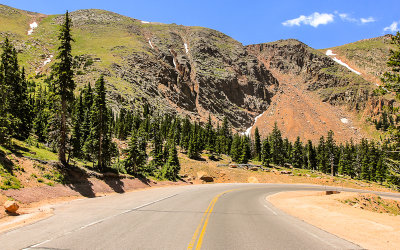 Rock outcroppings along the Pikes Peak Highway