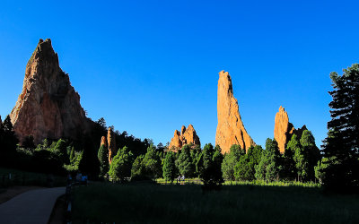 Gray Rock (Cathedral Rock) and the Cathedral Spires in the Garden of the Gods