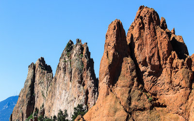 The peaks of Gray Rock and South Gateway Rock in the Garden of the Gods