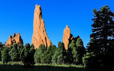Sunlight on the Cathedral Spires in the Garden of the Gods