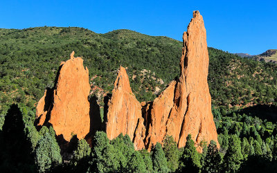 Early morning light on the Cathedral Spires in the Garden of the Gods