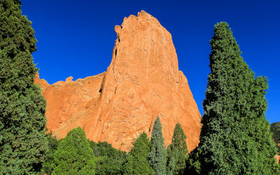 Early morning light on one of the Cathedral Spires in the Garden of the Gods