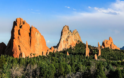 South Gateway Rock, Cathedral Rock and the Cathedral Spires in the Garden of the Gods