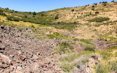 The plugged vent in the crater from the Crater Vent Trail in Capulin Volcano National Monument