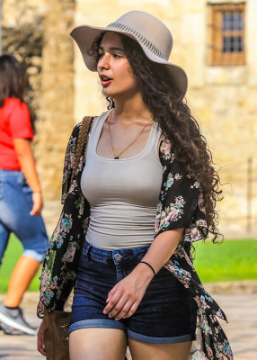 Alamo fan in Alamo Plaza, San Antonio Missions NHP