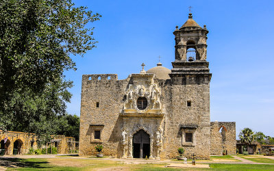 The front of Mission San Jose in San Antonio Missions NHP